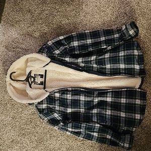 LL BEAN Navy Green Plaid Women's Xtra LG.
